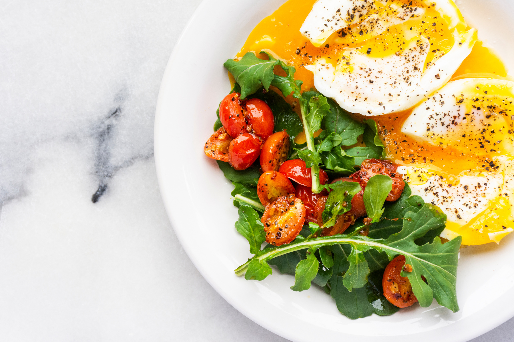Healthy Breakfast with Vegetables and Eggs on a Plate